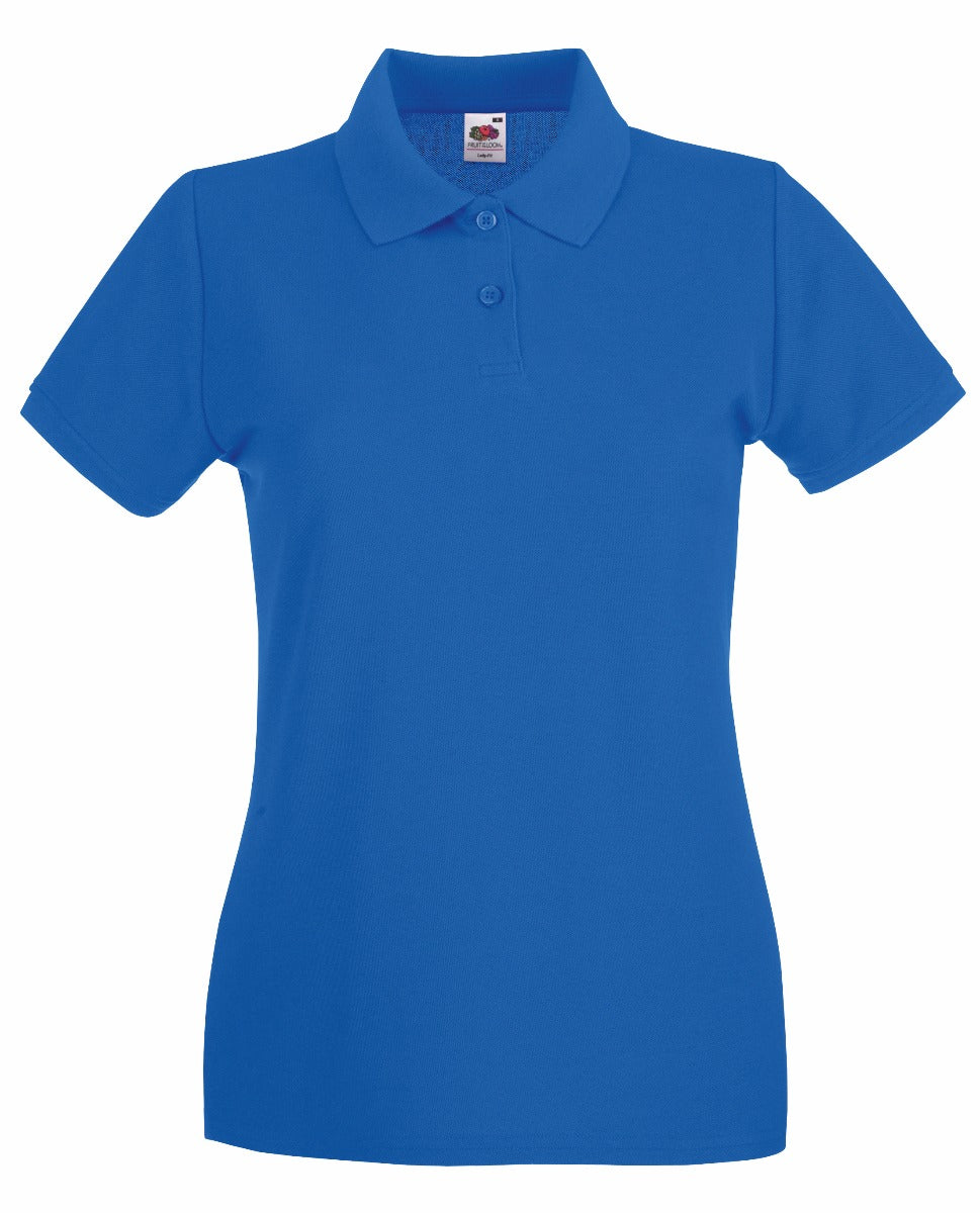 Polo Premium Lady Fit Fruit Of The Loom Manica Corta blu royal - Divise & Divise