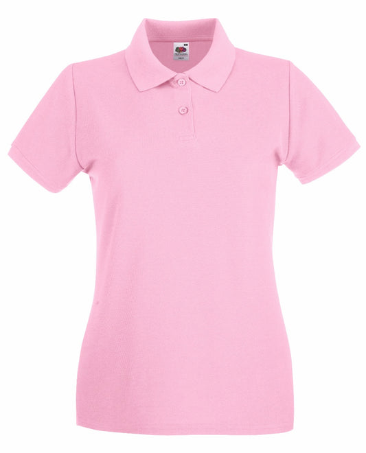 Polo Premium Lady Fit Fruit Of The Loom Manica Corta rosa