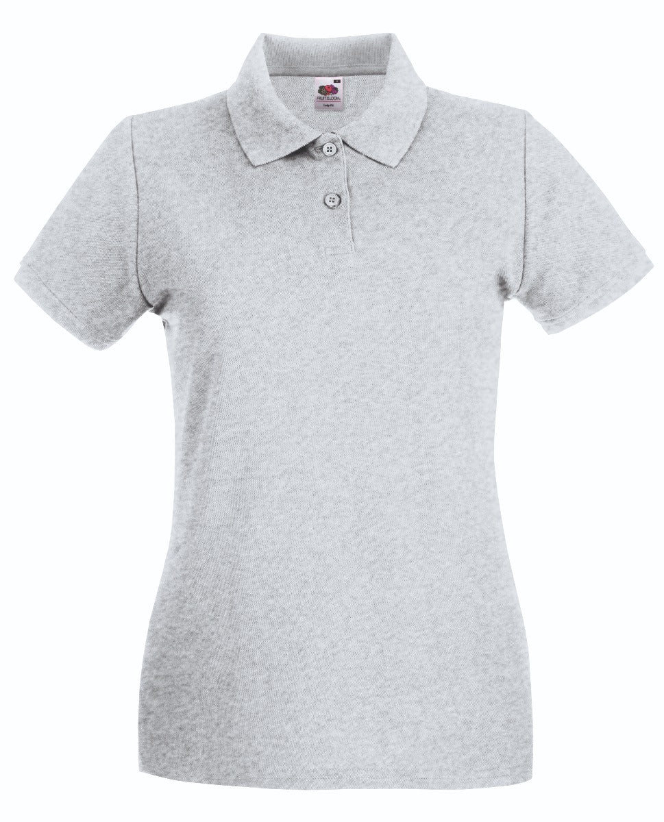 Polo Premium Lady Fit Fruit Of The Loom Manica Corta grigio