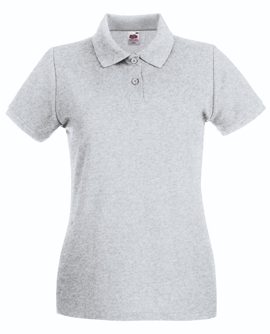 Polo Premium Lady Fit Fruit Of The Loom Manica Corta grigio