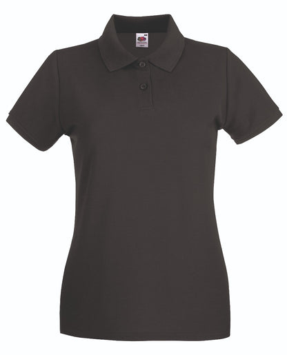 Polo Premium Lady Fit Fruit Of The Loom Manica Corta carbone - Divise & Divise