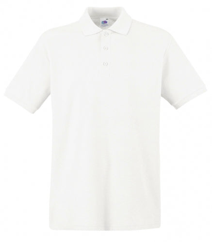 Polo Premium Fruit Of The Loom Manica Corta Bianco