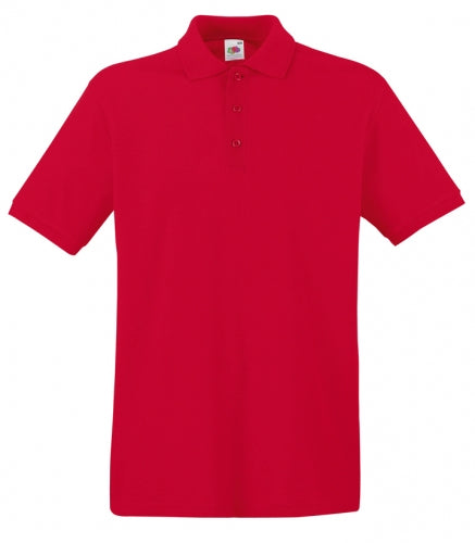 Polo Premium Fruit Of The Loom Manica Corta Rosso