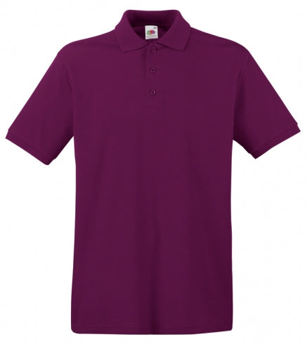 Polo Premium Fruit Of The Loom Manica Corta Viola