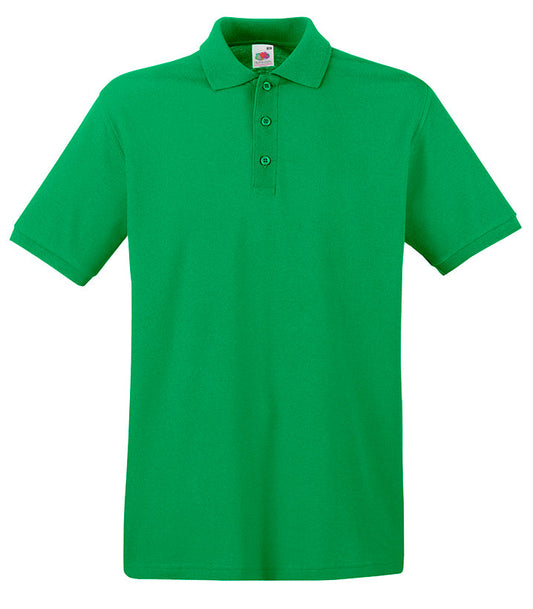 Polo Premium Fruit Of The Loom Manica Corta Verde Prato