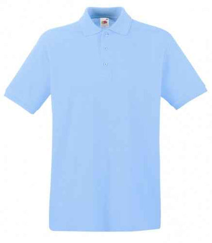 Polo Premium Fruit Of The Loom Manica Corta Blu Cobalto