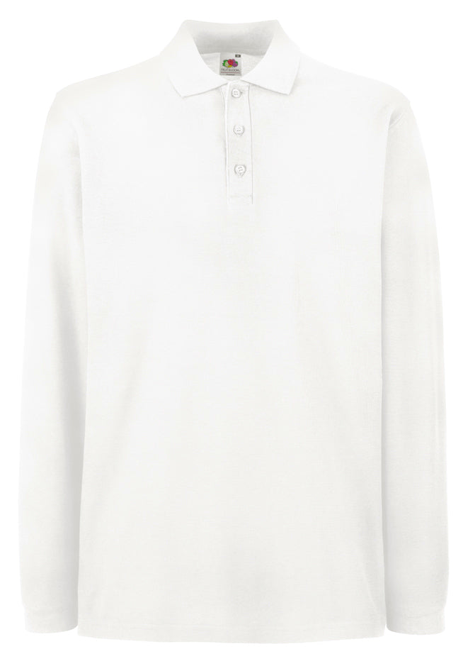  POLO PREMIUM FRUIT OF THE LOOM MANICA LUNGA BIANCA COD 30