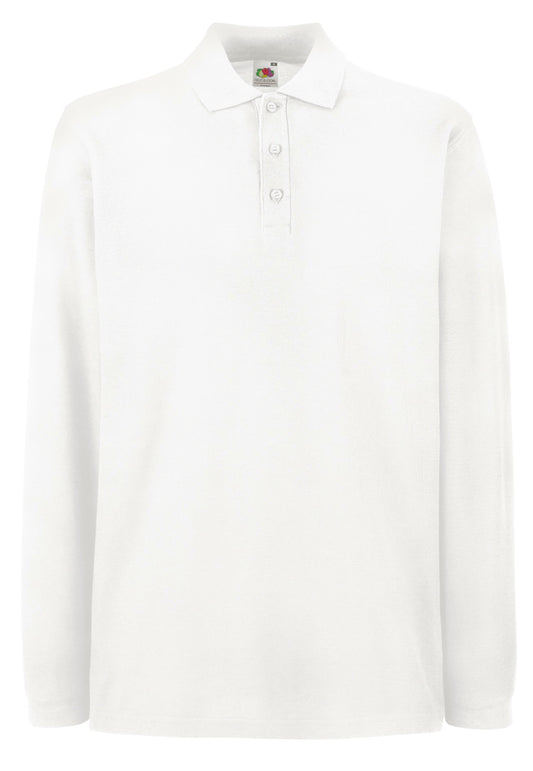  POLO PREMIUM FRUIT OF THE LOOM MANICA LUNGA BIANCA COD 30