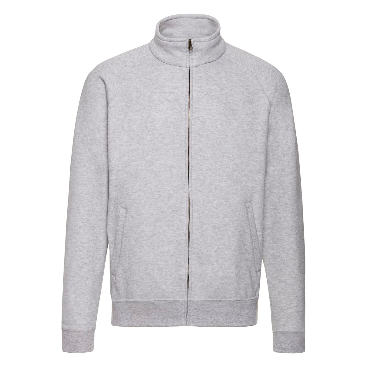 ActionWear Raglan-Hoodie, schwarz – durchgehender Reißverschluss – 80 % Baumwolle