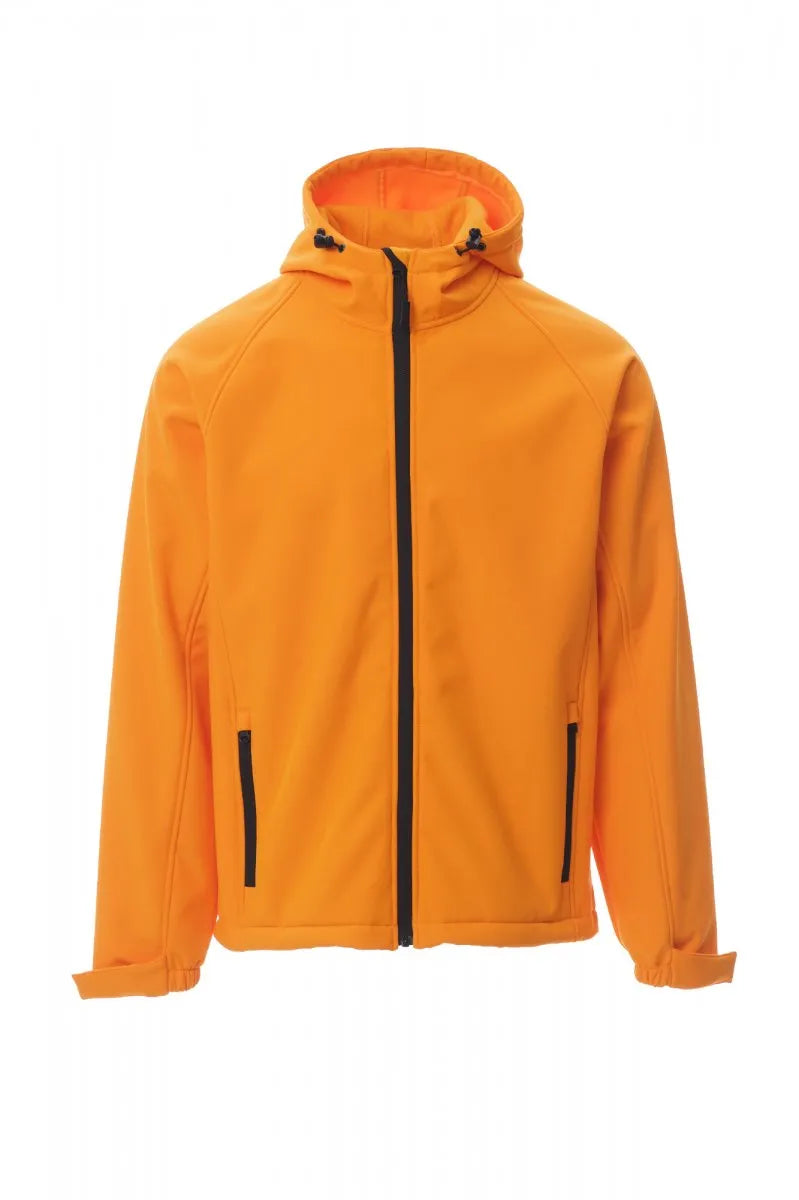 Giacca Uomo arancione ergonomica in soft shell, impermeabile e traspirante
