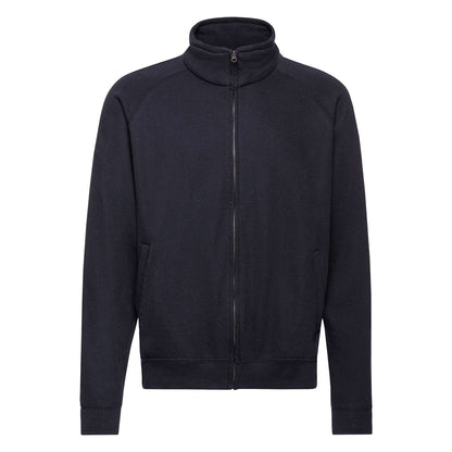ActionWear Raglan-Hoodie, schwarz – durchgehender Reißverschluss – 80 % Baumwolle