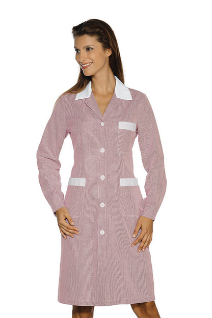 Camice Positano Rigatino Bordeaux Bianco Isacco - Cotone 100% Servizio ai Piani