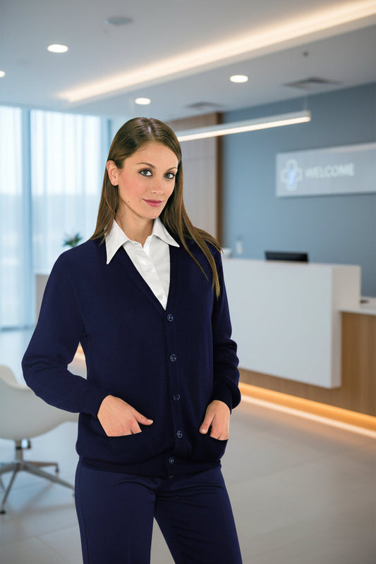 Cardigan Unisex Blu Isacco - Lana Acrilico 50/50 Professionale Multi-Settore