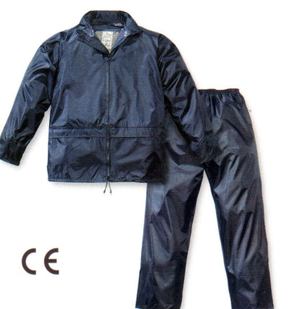 Completo antipioggia blu 100% nylon