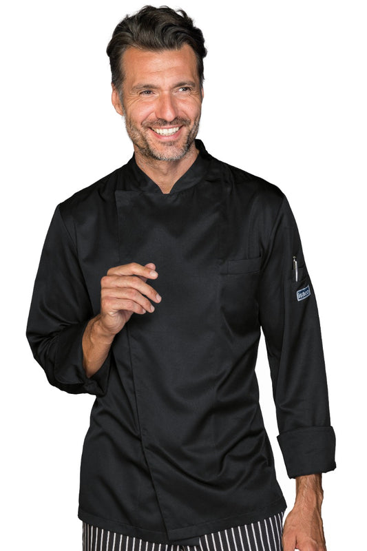 Giacca Cuoco nero Helsinki SLIM unisex Isacco - Divise & Divise