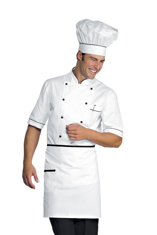 Divisa cuoco completa - giacca Alicante dettagli neri - 5 articoli