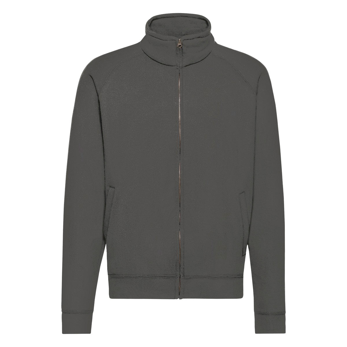ActionWear Raglan-Hoodie, schwarz – durchgehender Reißverschluss – 80 % Baumwolle