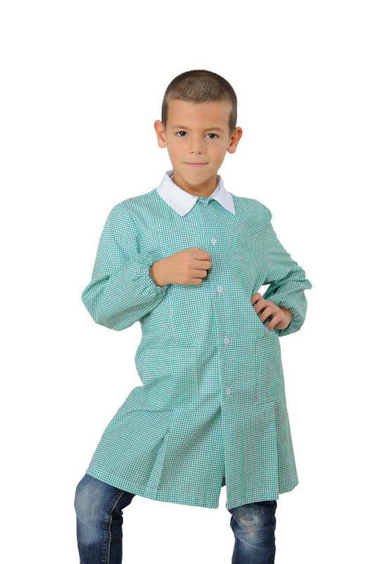 Grembiulino Pollicino Quadretto Verde Per Maschietto