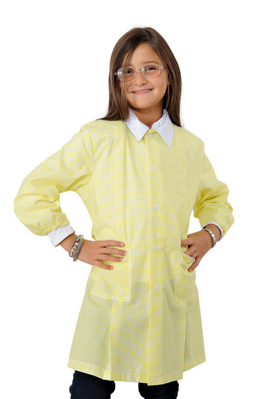 Grembiulino Pollicino Quadretto Giallo Per Bambina