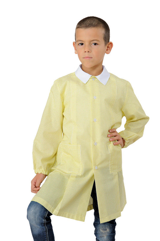 Grembiulino Pollicino Quadretto Giallo Per Maschietto