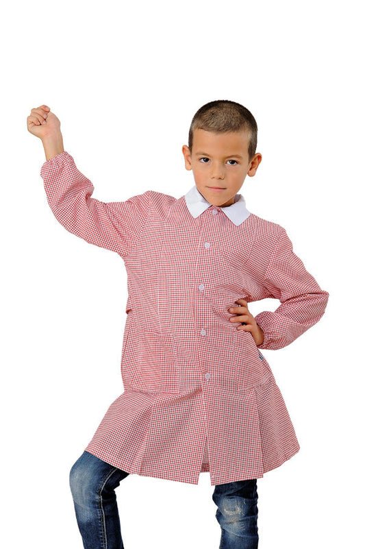 Grembiulino Pollicino Quadretto Rosso Per Maschietto