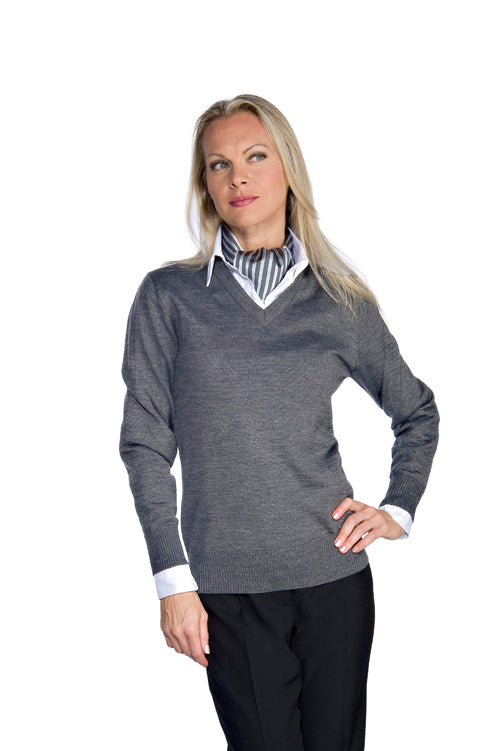 Maglia donna reception scollo a V grigia