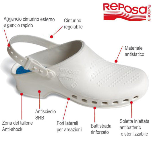 Zoccolo Infermiere, Cuoco con cinturino regolabile, antiscivolo, antistatico