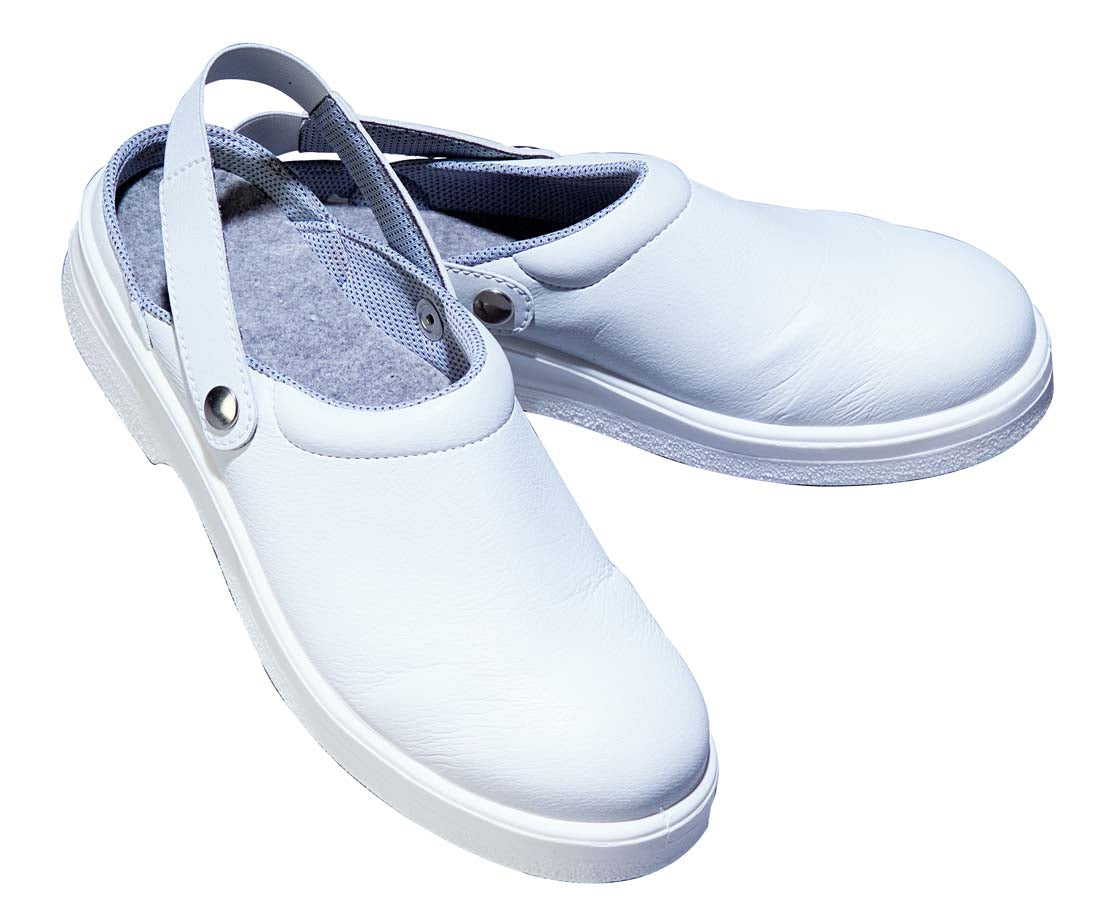 Zoccolo Cuoco Antinfortunistico Bianco Con Puntale In Acciaio