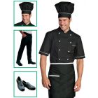 Chef uniform - Alicante jacket black white details