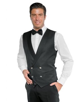 Waiter vest double breasted black