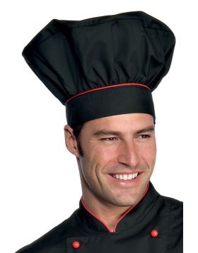 Chef hat Alicante-BLACK AND RED