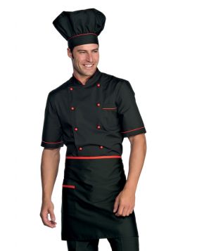 CHEF APRON LIFE BLACK AND RED