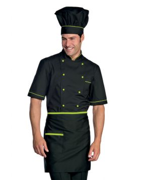 CHEF APRON LIFE BLACK AND APPLE GREEN