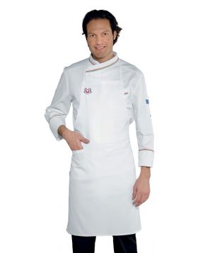 CHEF Kitchen apron with bib WHITE ITALIAN FEDERATION OF CHEFS
