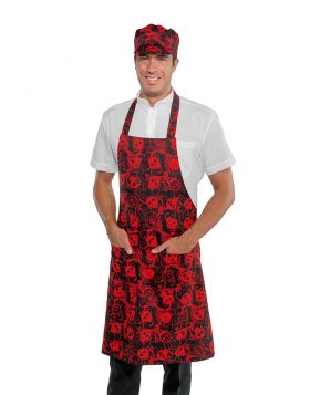 Cook apron Isacco with bib SKULL 07