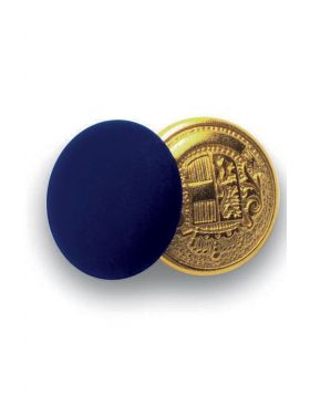 GOLD TWIN BUTTONS + BLUE